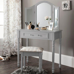 Sienna Grey Dressing Table with Mirror & Stool – Laura James Ireland