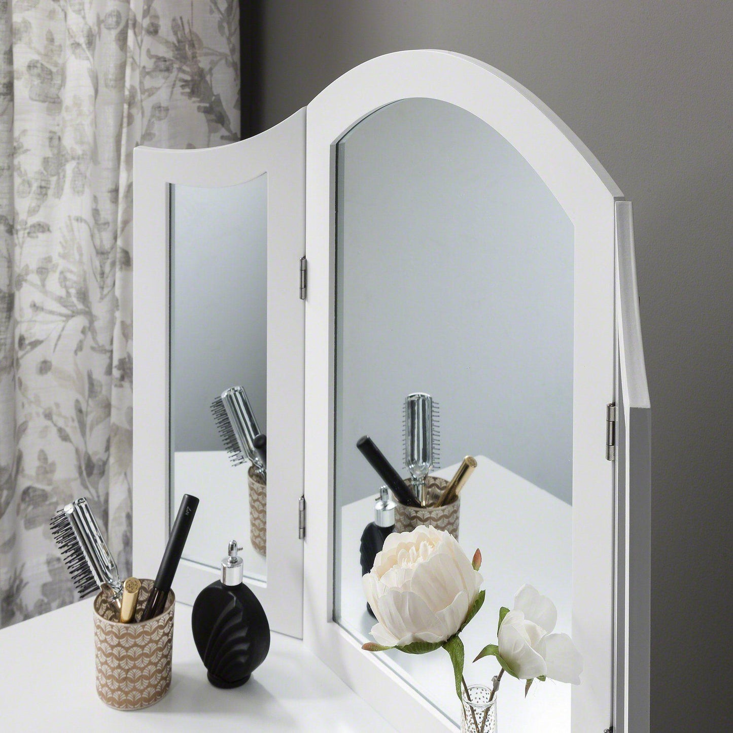 Sienna Dressing Table, Stool & Mirror Set - White Painted - Laura James