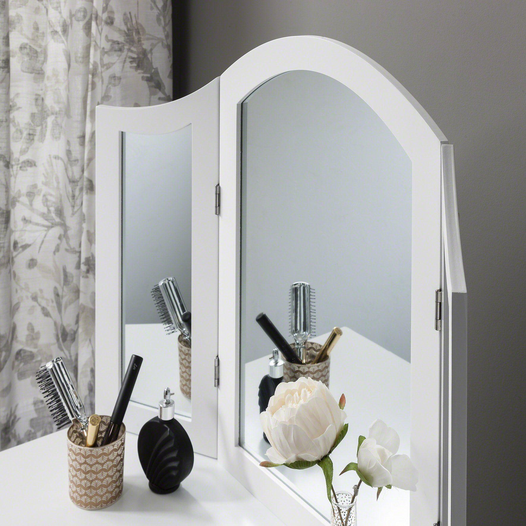 Sienna Dressing Table, Stool & Mirror Set - White Painted - Laura James