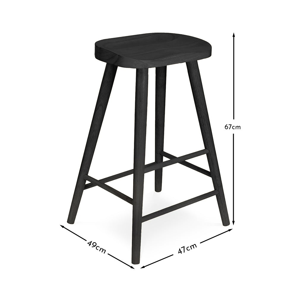 Silvester Bar Stool - Black Oak