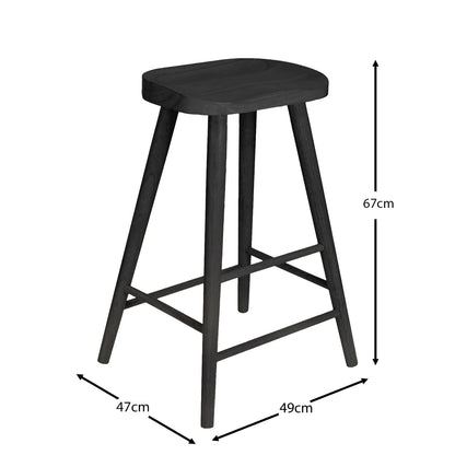 Silvester Bar Stool - Black Oak - Laura James