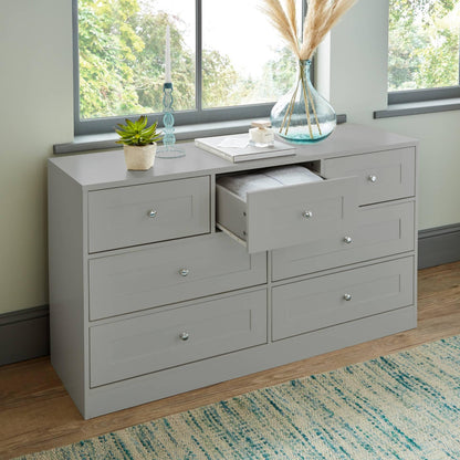 Stevie Chest of Drawers - 3 Over 4 Grey - Laura James