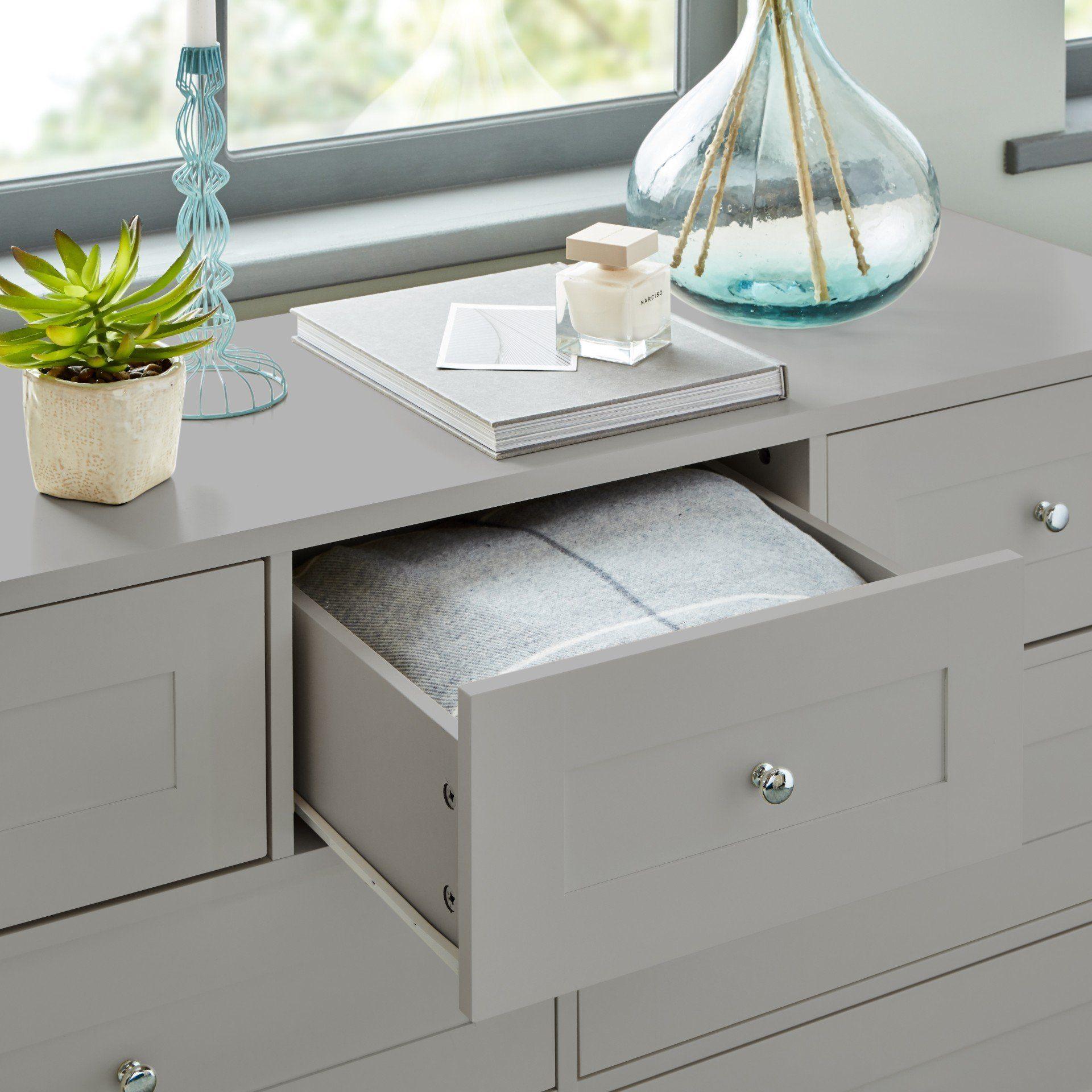 Stevie Chest of Drawers - 3 Over 4 Grey - Laura James