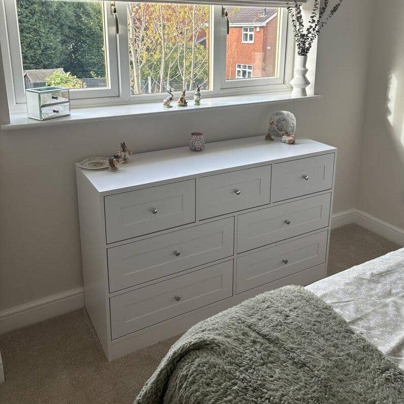 Stevie 7 Drawer Chest of Drawers - White - Laura James