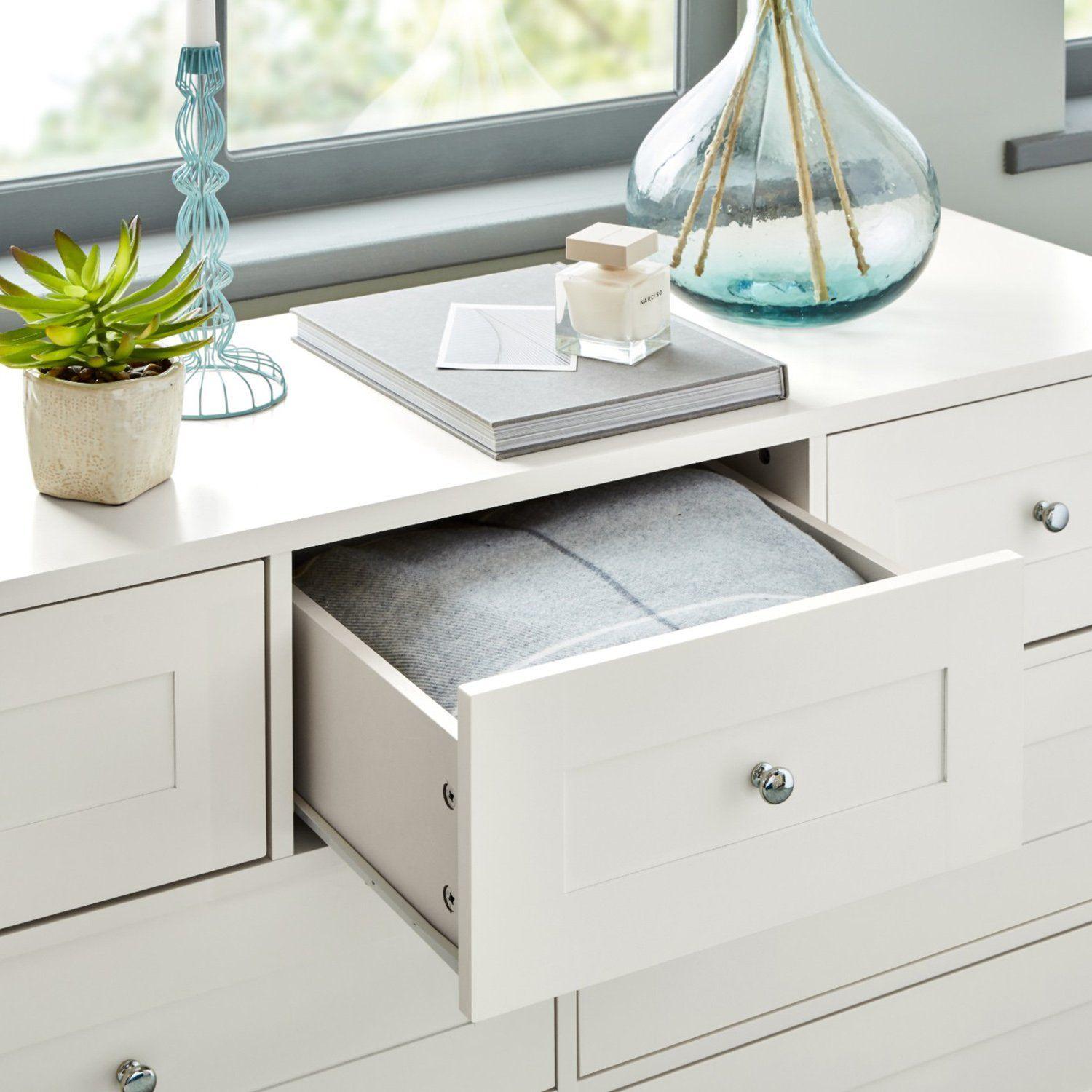 Stevie Chest of Drawers - 3 Over 4 - White - Laura James