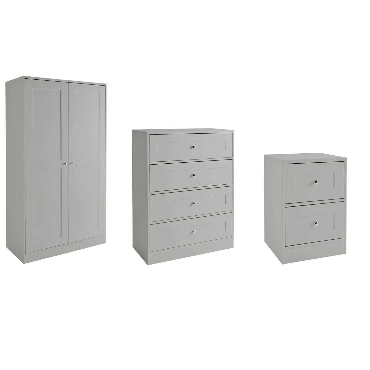Stevie Shaker Style Bedroom Furniture Set in Grey - Laura James