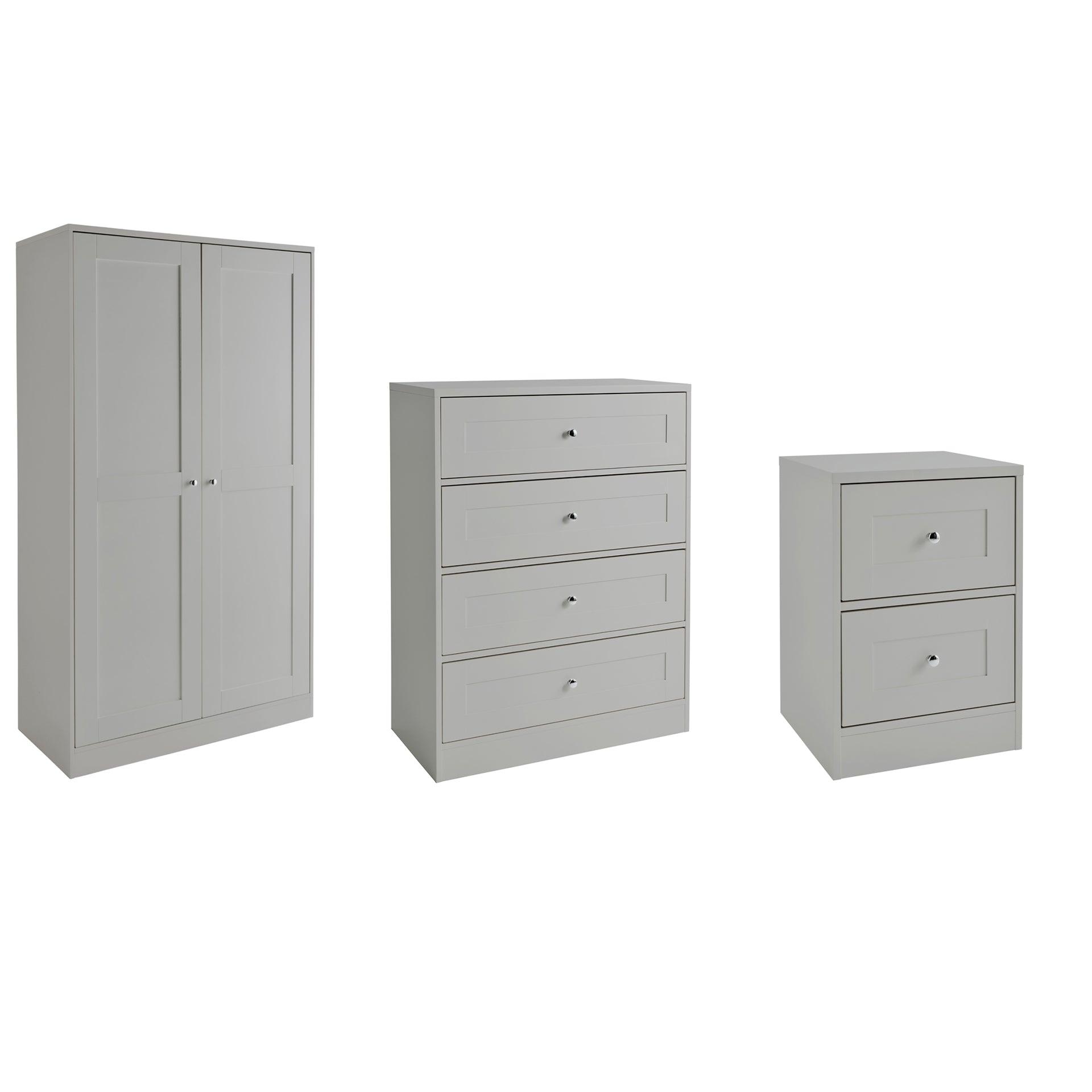 Stevie Shaker Style Bedroom Furniture Set in Grey - Laura James