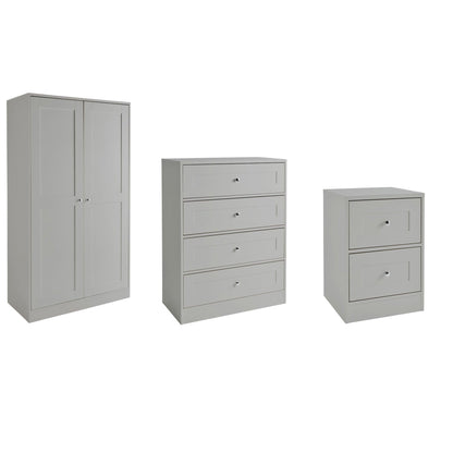 Stevie Shaker Style Bedroom Furniture Set in Grey - Laura James