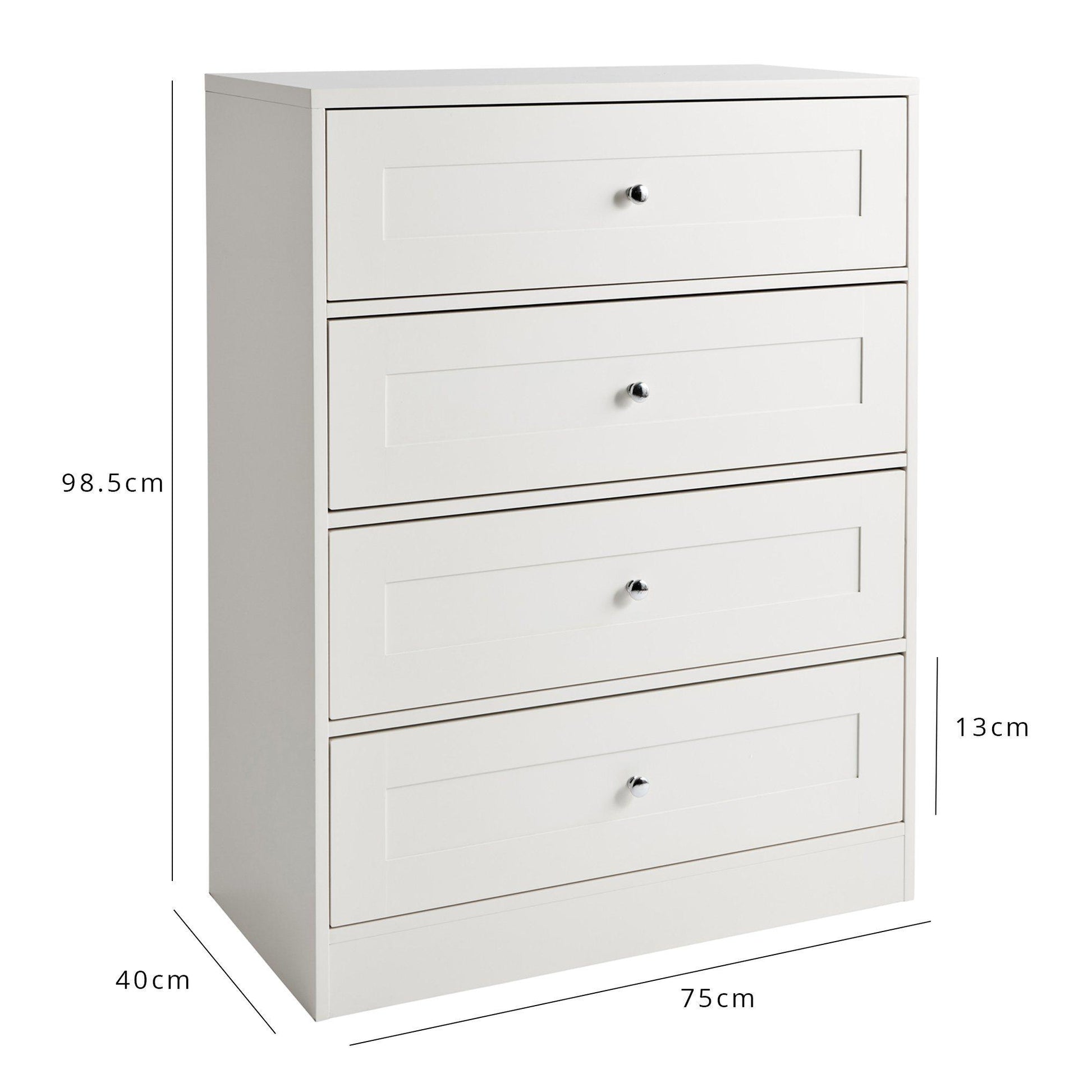 Stevie Shaker Style Bedroom Furniture Set in white - Laura James