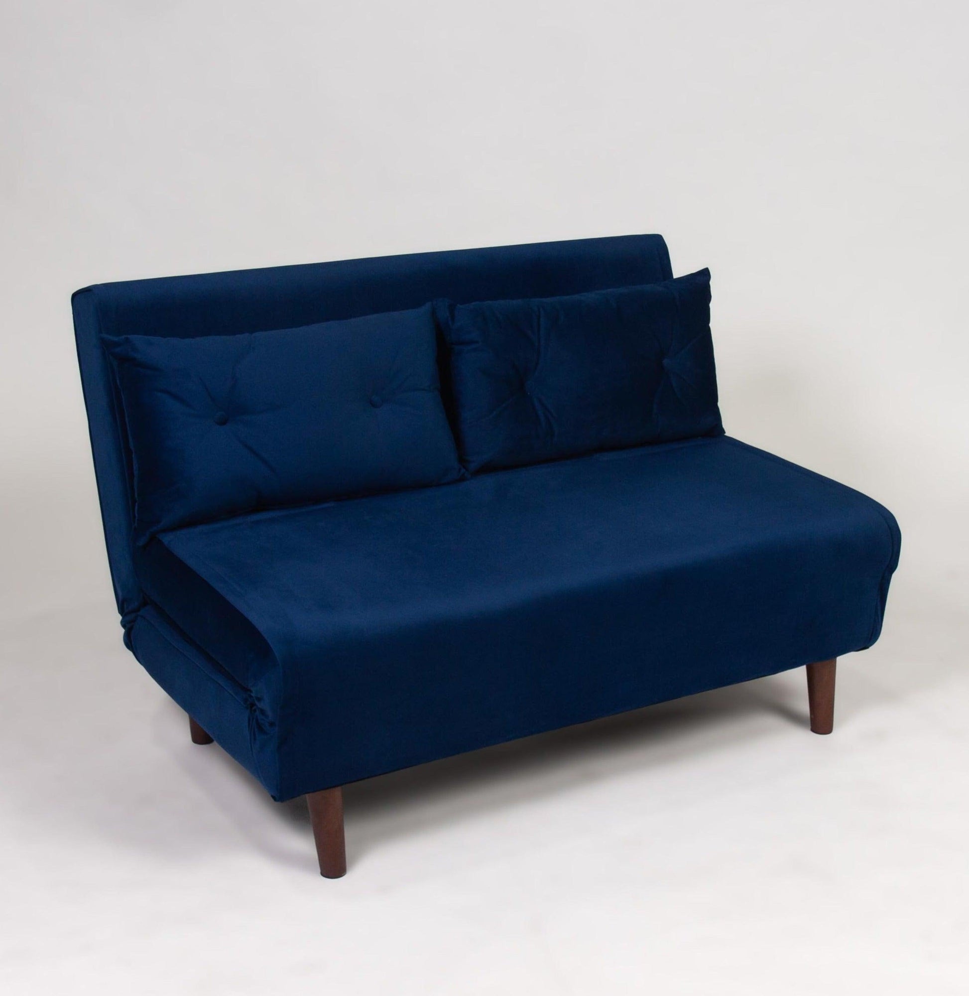 Una Blue Velvet Double Sofa Bed - Laura James