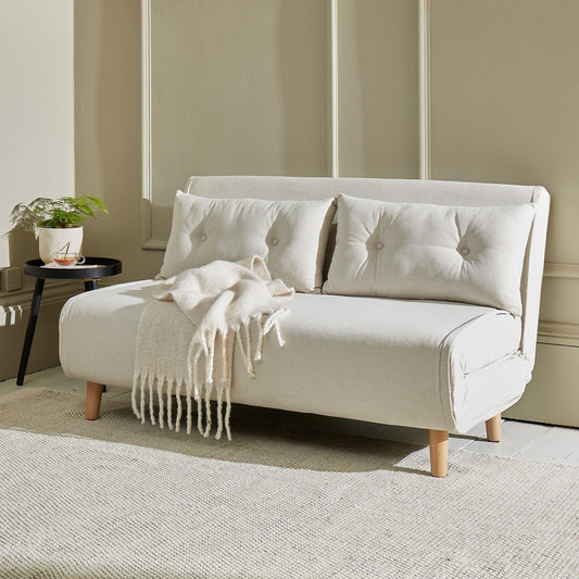 Una Oatmeal Beige Double Sofa Bed - Laura James