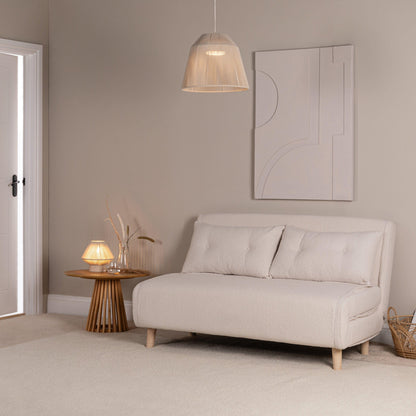 Una Double Teddy Sprung Sofa Bed - Warm White