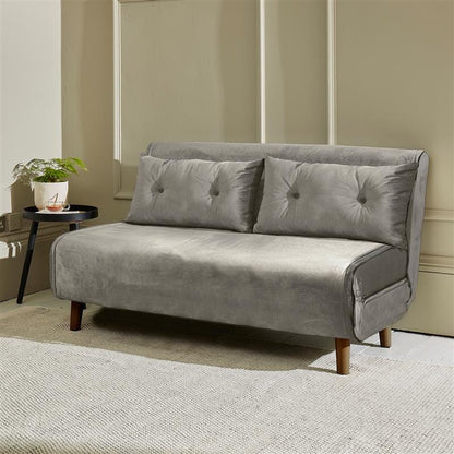 Una 2 Seater Double Sofa Bed - Grey Velvet