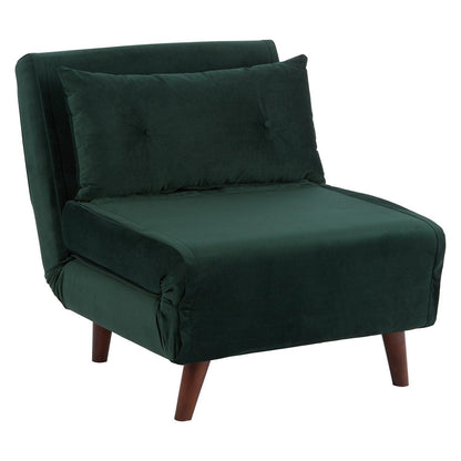 Una single sofa bed - green - velvet - Laura James