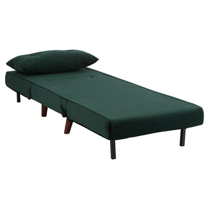 Una single sofa bed - green - velvet - Laura James