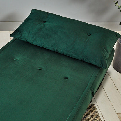 Una single sofa bed - green - velvet - Laura James