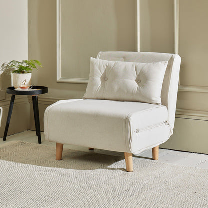 Una Oatmeal Cream Single Sofa Bed - Laura James