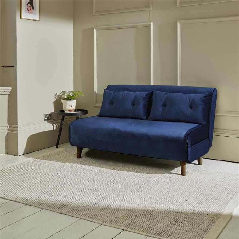 Una Blue Velvet Double Sofa Bed Laura James – Laura James Ireland
