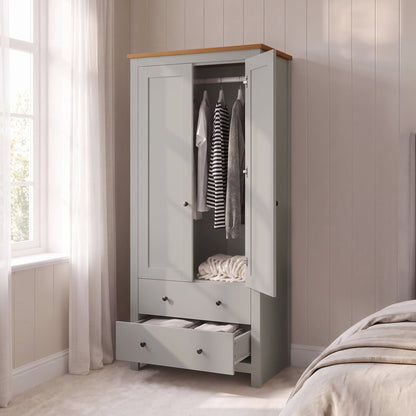 Bampton Double Wardrobe - Stone Grey - New