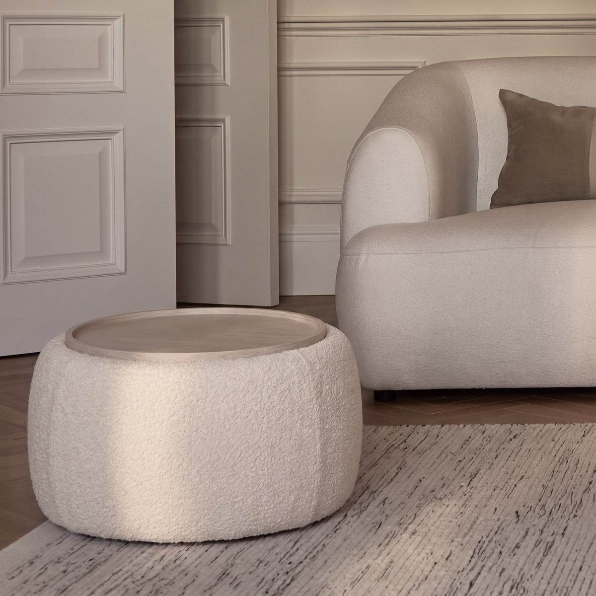 Nathalia 65cm Whitewash Coffee Table - Chalked White - Laura James 