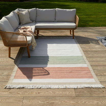 Whitbeck striped outdoor PET rug - natural - 160cm x 230cm - Laura James