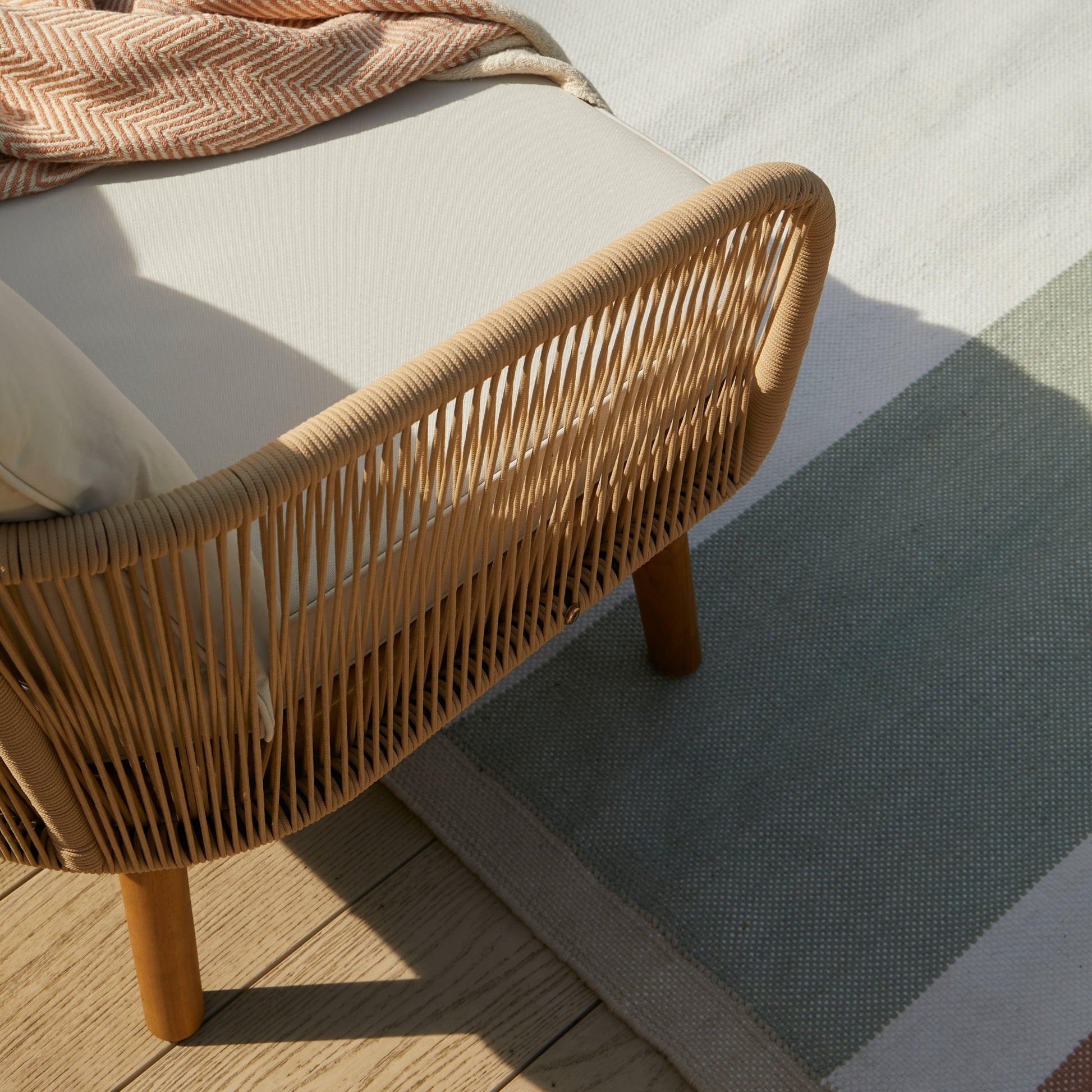 Whitbeck striped outdoor PET rug - natural - 160cm x 230cm - Laura James