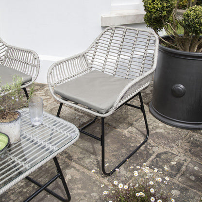 Wick Rattan Sofa Set - Light Grey - Laura James