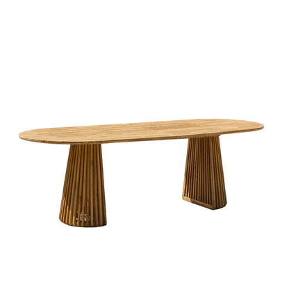 Willow Natural Wood Oval Garden Dining Table - Laura James