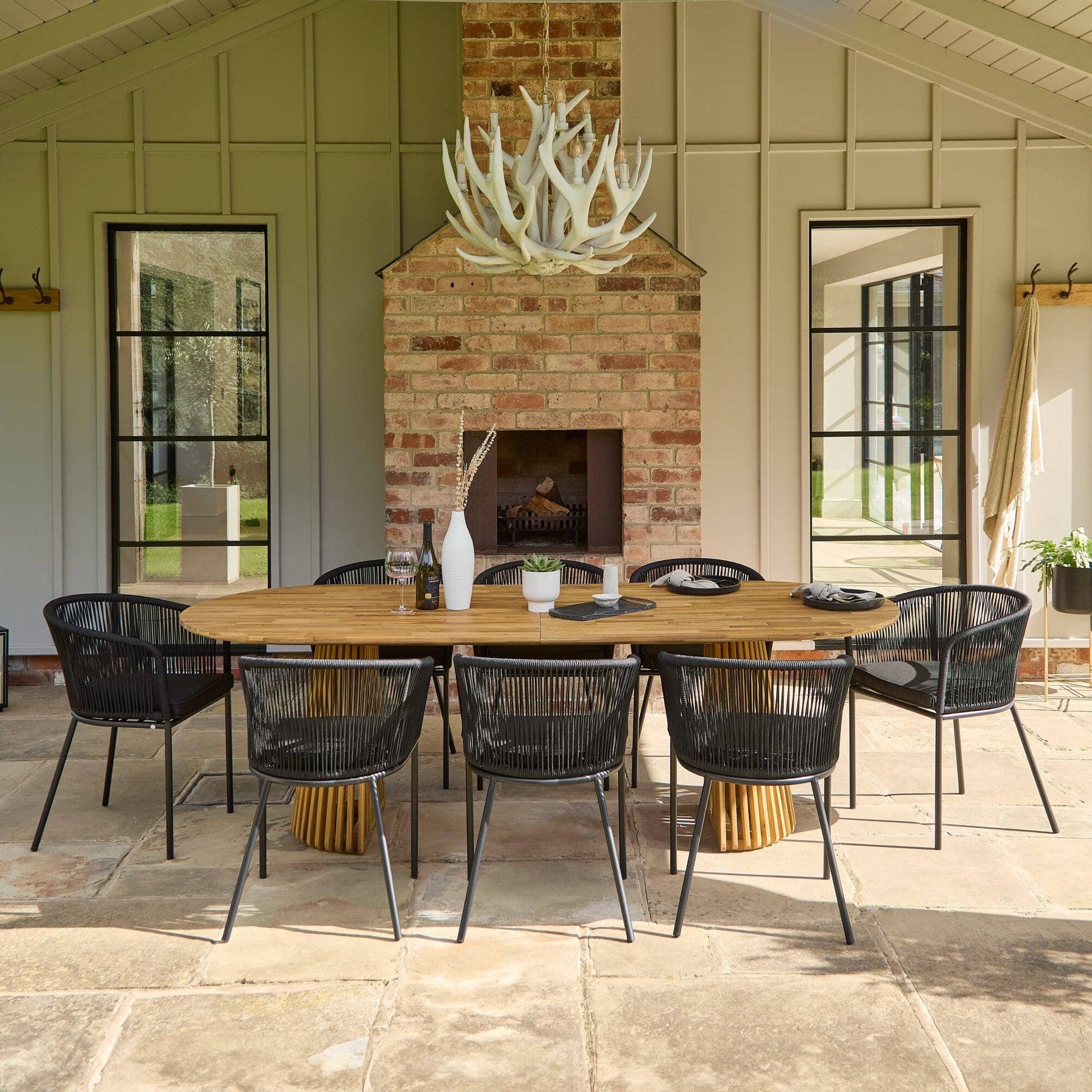 Willow Natural Wood Oval Garden Dining Table - Laura James
