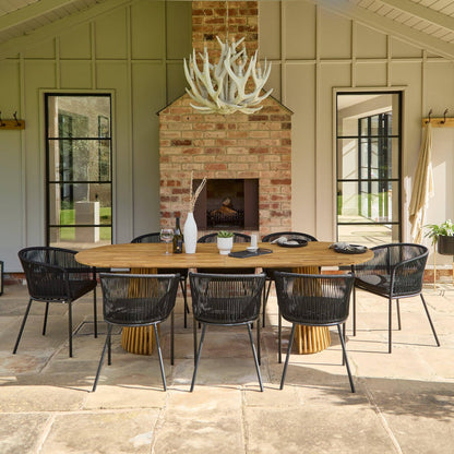 Willow Natural Wood Oval Garden Dining Table - Laura James
