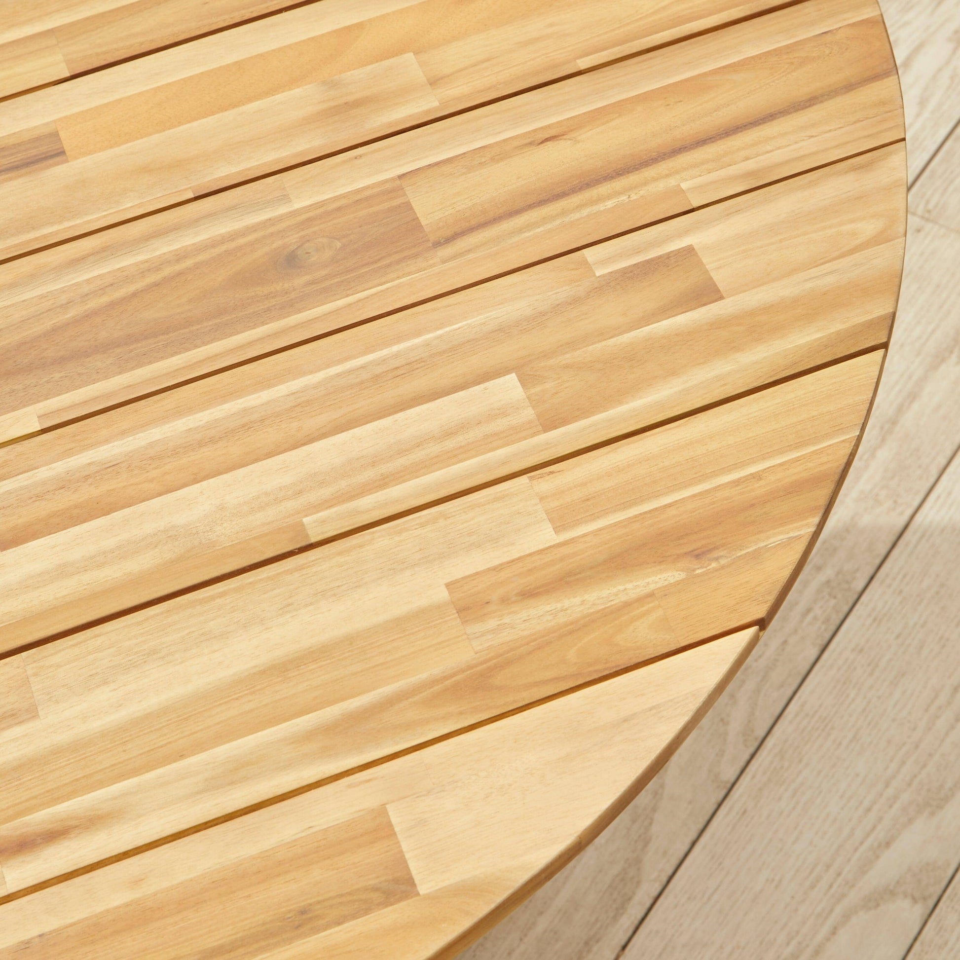 Willow Natural Wood Round Garden Dining Table - Laura James