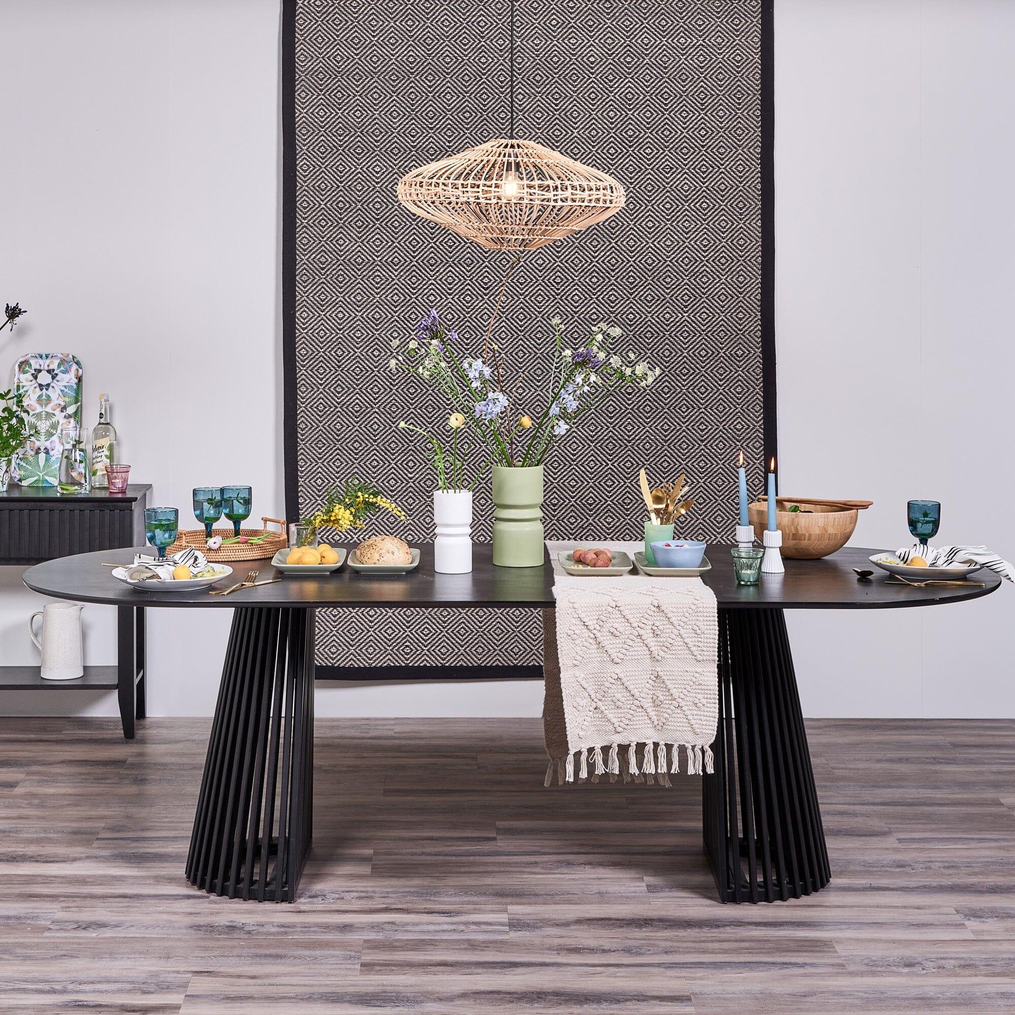Willow Black Wood Oval Dining Table Laura James – Laura James