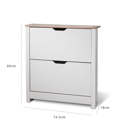 Windsor shoe cabinet - 2 door - white - Laura James