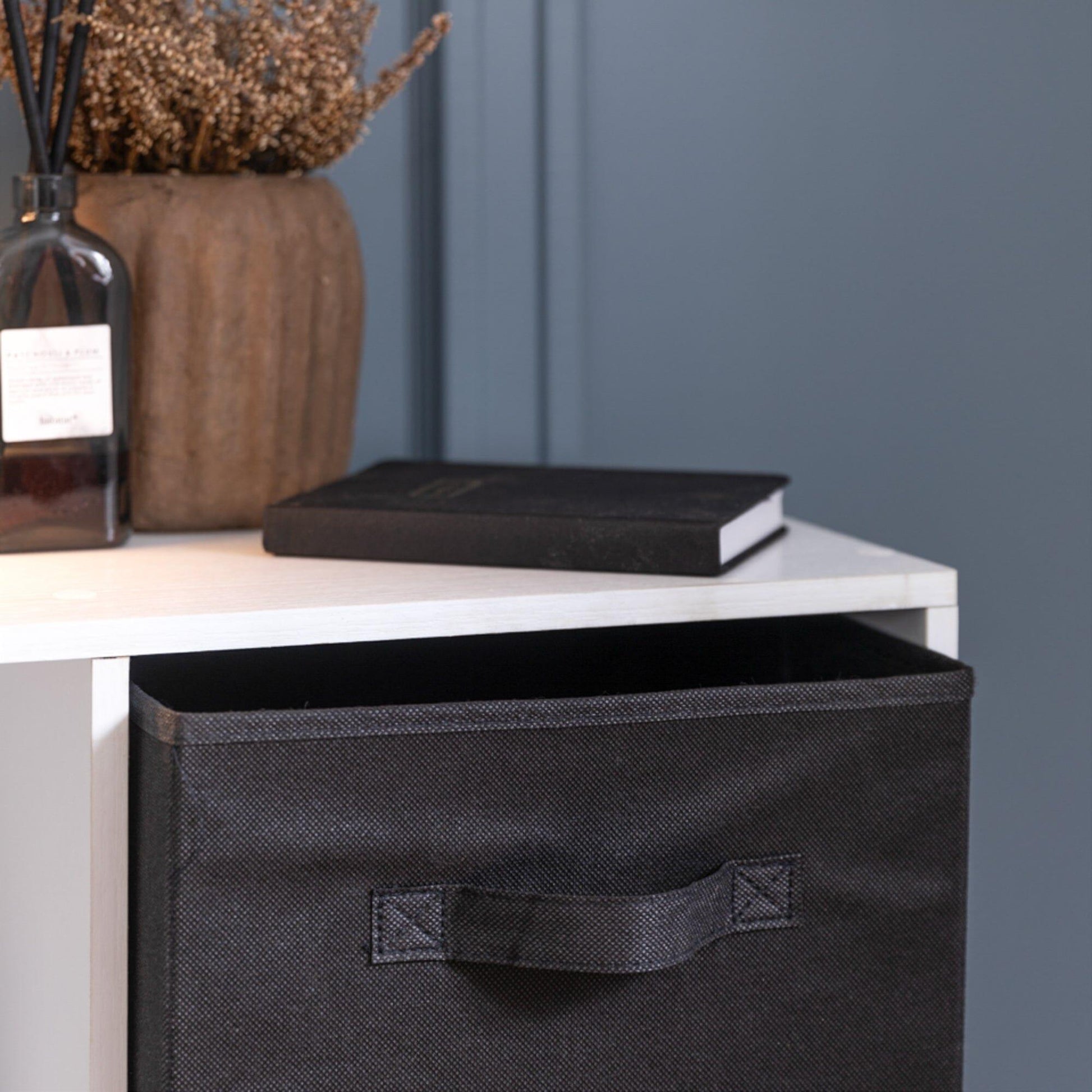 Wooden 4 Cube Storage Unit (Black Baskets) - Laura James