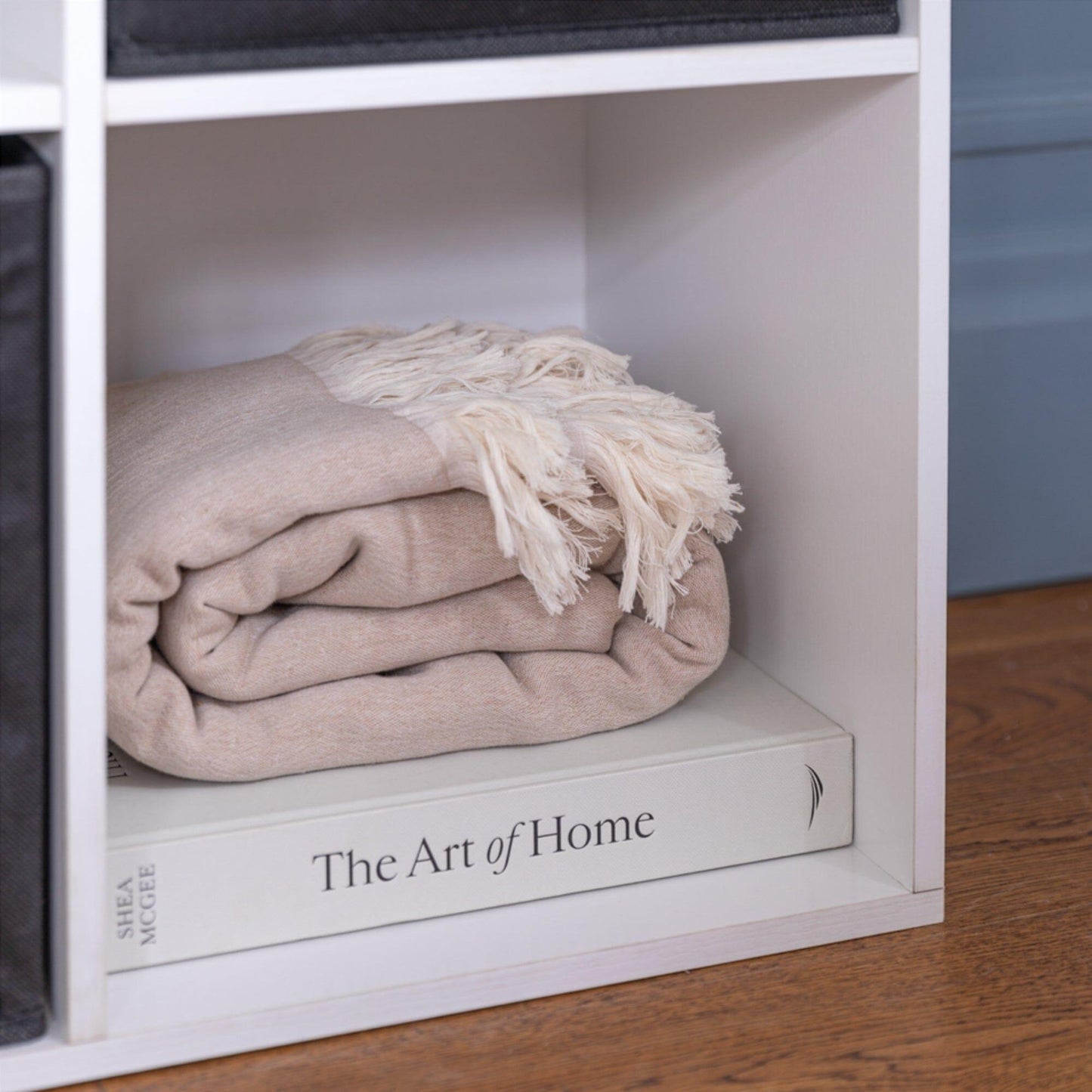 Wooden 4 Cube Storage Unit (Black Baskets) - Laura James