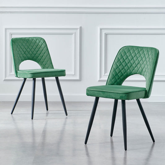 Hope dining chair - set of 2 -  dark green Laura James