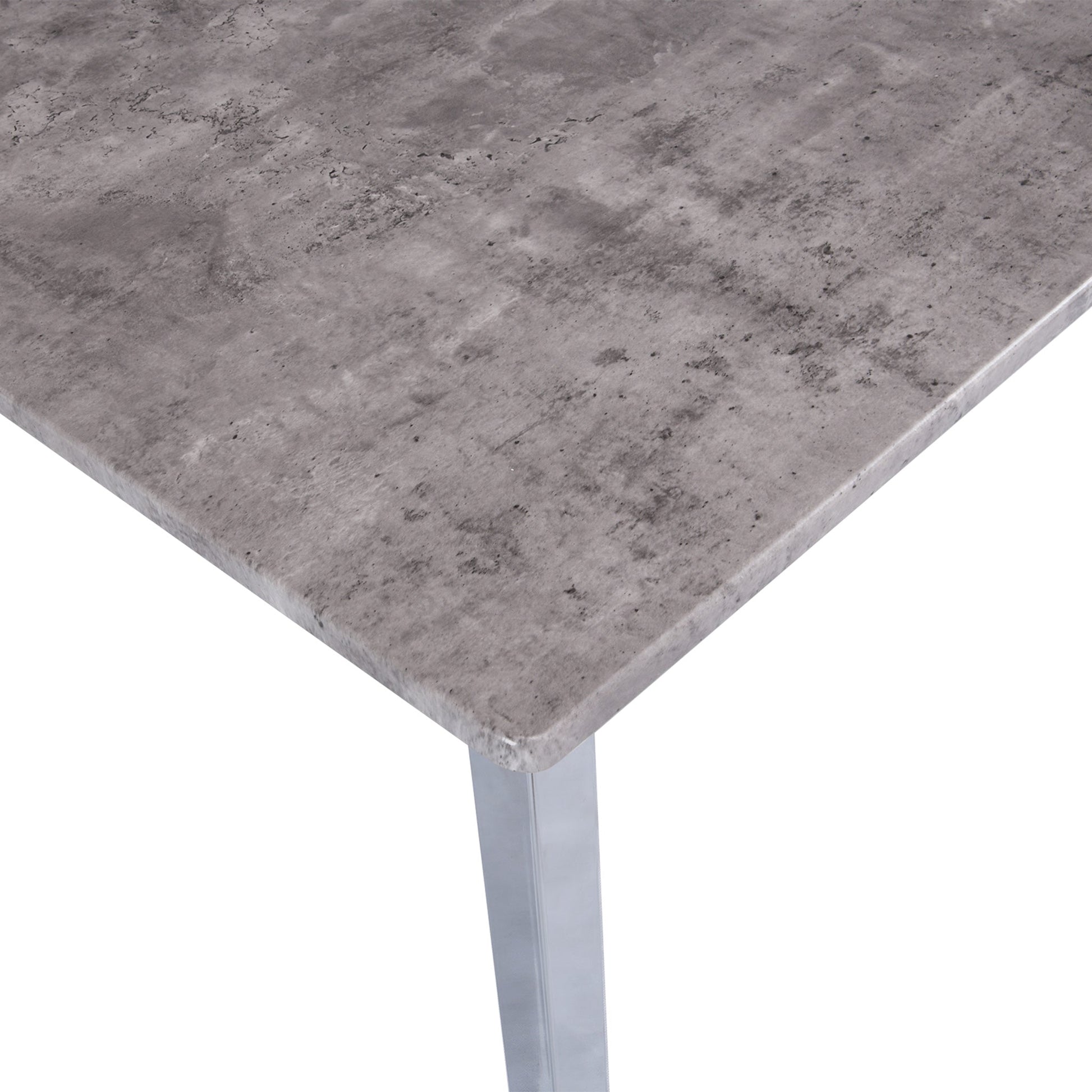 Milo dining table - 4 seater - concrete effect and chrome - Laura James