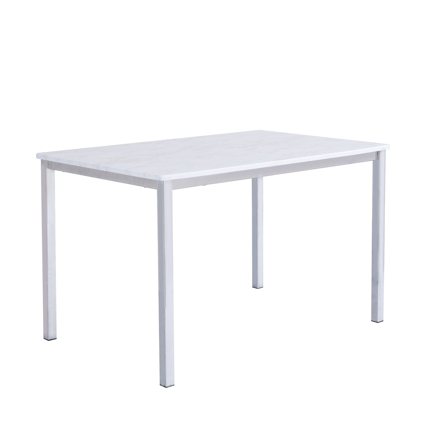 Milo dining table - 6 seater - marble effect and chrome - Laura James