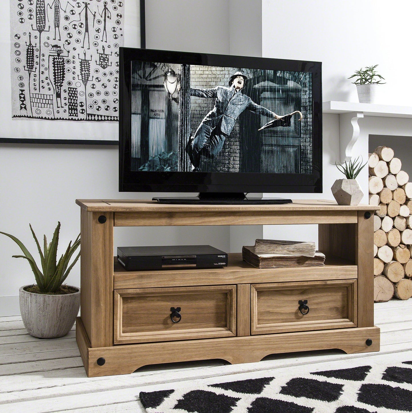Solid Wood TV Unit - Pine - Laura James