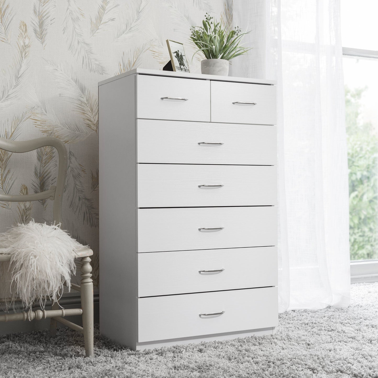 7 Drawer Tall Chest of Drawers in White - PRE-ORDER - IN STOCK – 18 -19 SEPTEMBER - Laura James