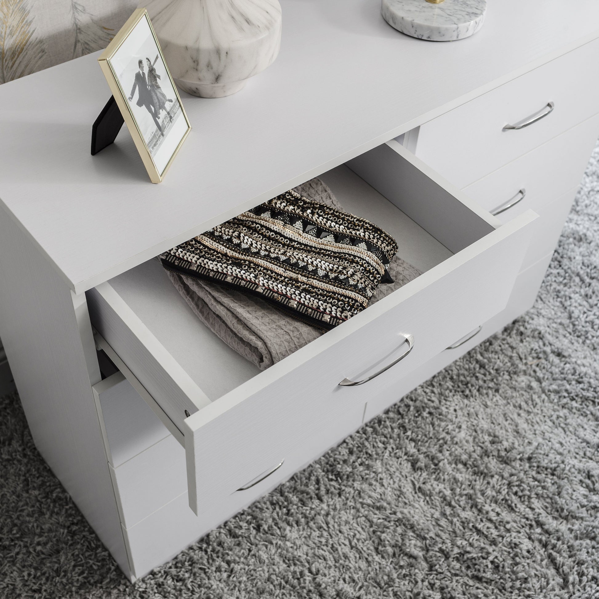 8 Drawer Chest in White - Laura James