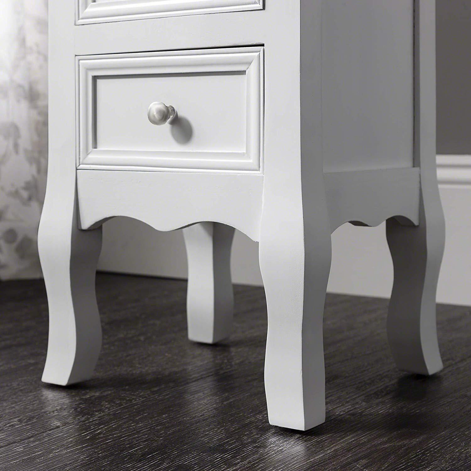 Silver and deals white bedside table