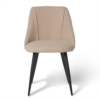 Amy Dining Chair - set of 2 - Boucle with Black Legs