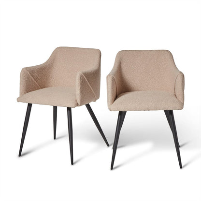 Amy armchairs - set of 2 - Boucle with Black Legs