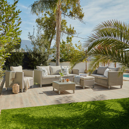 Aria Rattan Garden Sofa Set with Grey Parasol - Laura James