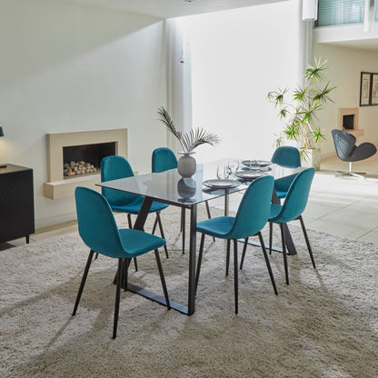 Ellis dining chairs - set of 2 - teal and black