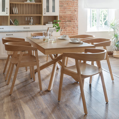 Amelia Oak dining table - 6 seater - Ella Oak wooden chairs - Laura James