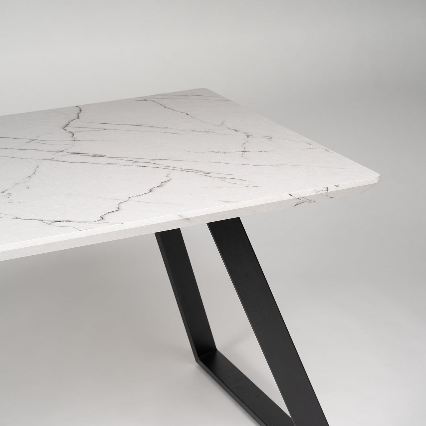 Atlas Marble Effect dining table - metal legs