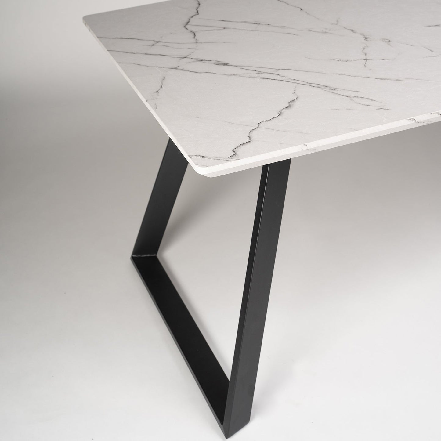 Atlas Marble Effect dining table - metal legs