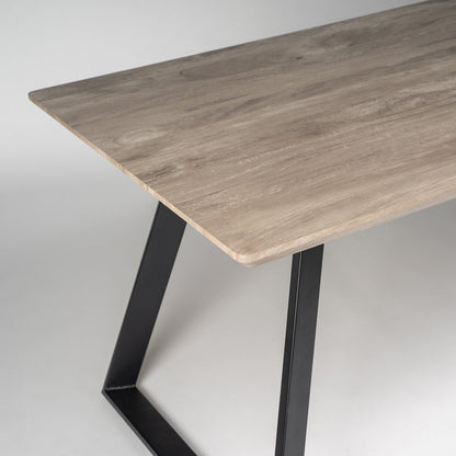 Atlas Wood Effect Dining table - with Black Legs